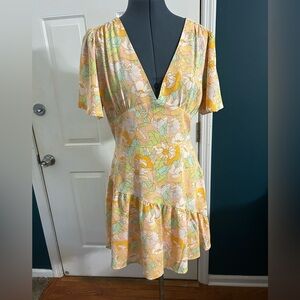 NWOT Orange Multi Colored Floral Versona Dress Size 10
